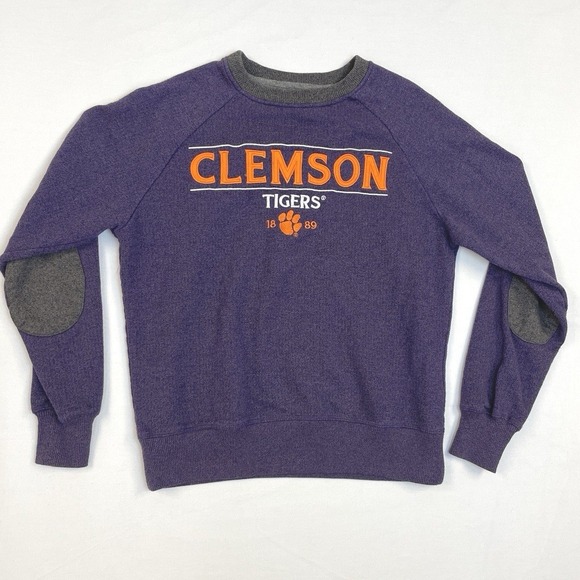 Bruzer Sweaters - Womens Clemson Tigers Purple Pullover Sweater XS Long Sleeve Embroidered